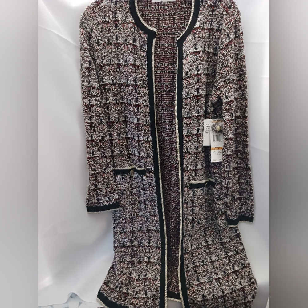 NWT Evan-Picone Knee Length Cardigan